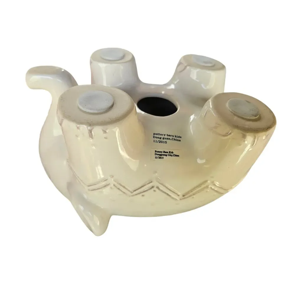 Pottery Barn Kids 8x6x5 Adorable ceramic elephant Bank missing stopper #32